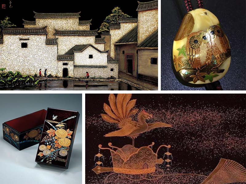 【 蒔繪 】裝飾細膩，講究雕琢巧功 Taiwan lacquerware crafts Maki-e sprinkled picture